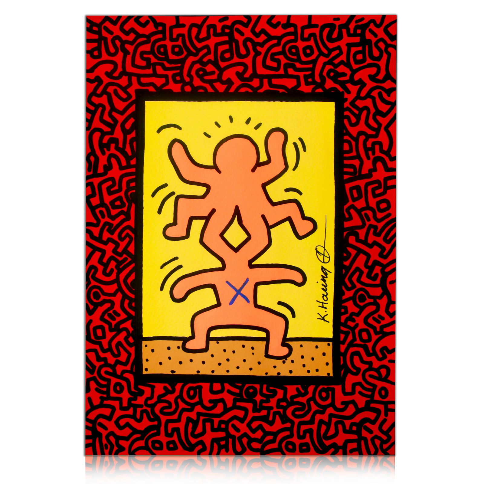 Keith Haring Attributed Painting on Paper (1 of 10)