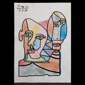 Rare Picasso Watercolor on Heavy Grade Paper