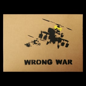 Banksy Cardboard Art, "Wrong War"