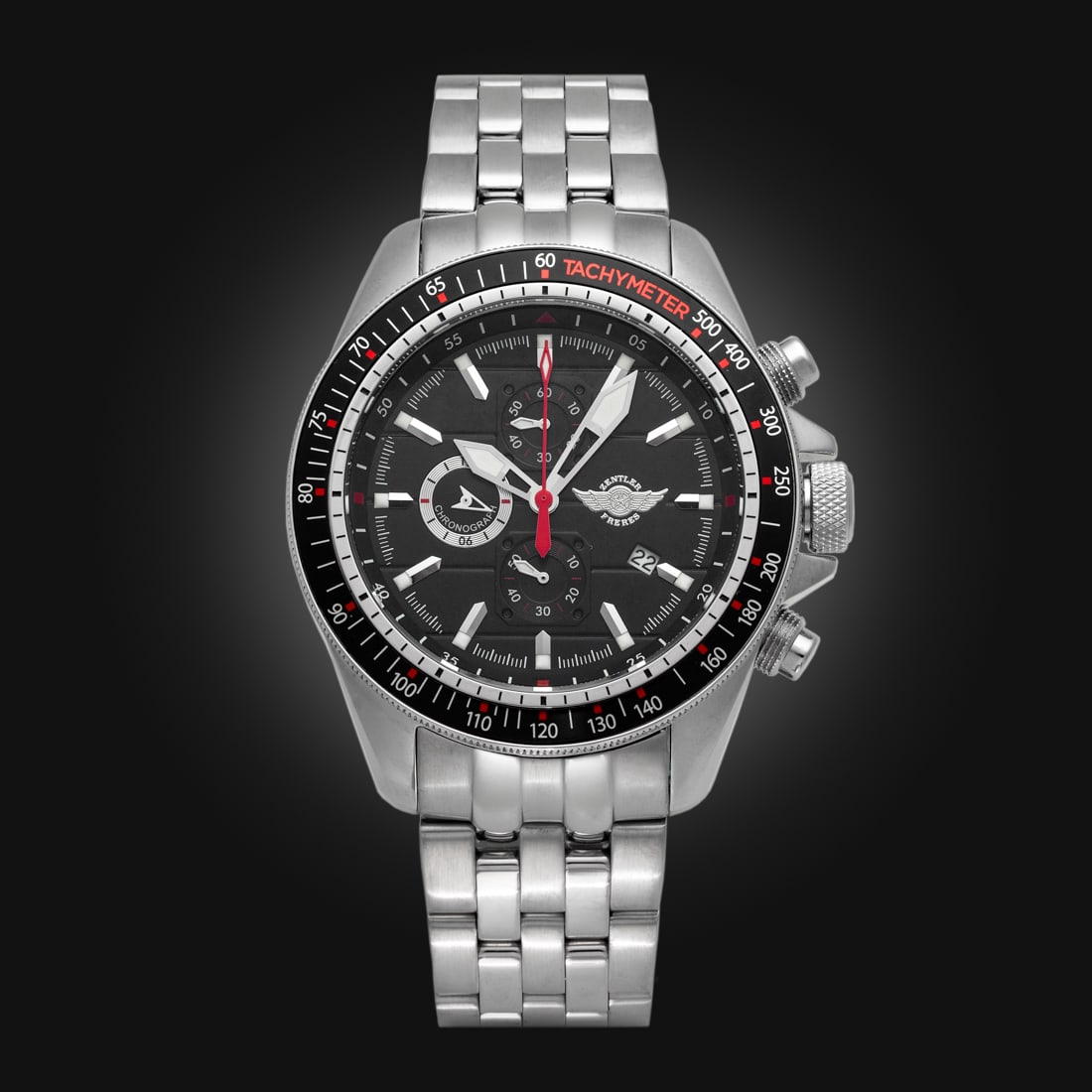 Zentler Freres Men's Chronograph Watch – Precision and Durability Combined: Elevate your style with the Zentler Freres Men's Chronograph Watch, a perfect fusion of craftsmanship and functionality. Featuring a sleek 44mm stainless steel case and band, this timepiece is enginee