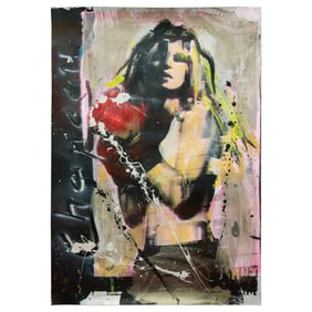 Chapeau Mixed Media Artwork Signed – Featuring Brigitte Bardot