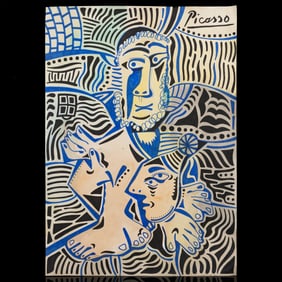 Picasso Mixed Media and Marker Artwork