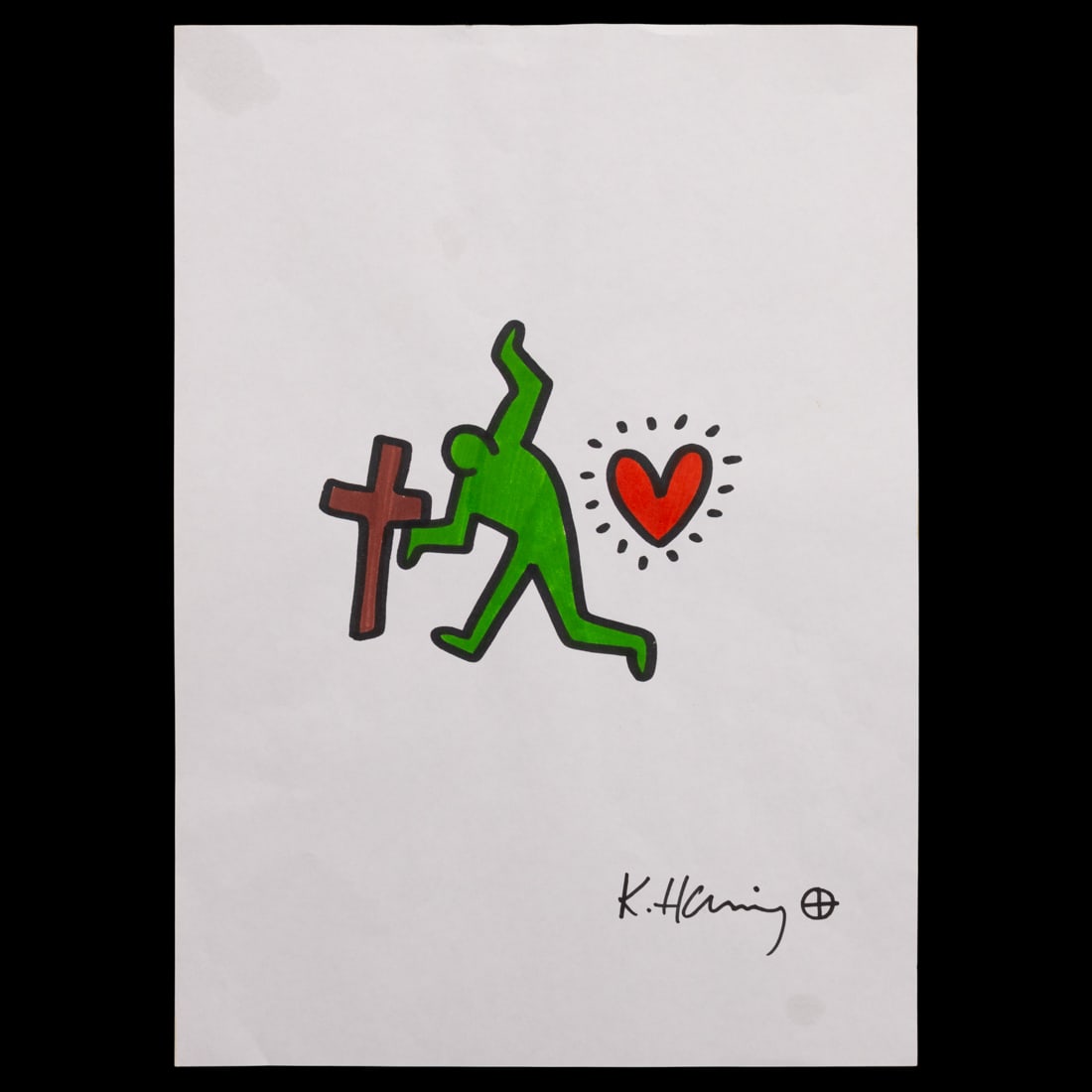 Symbolic Keith Haring Mixed Media Art (1 of 4)
