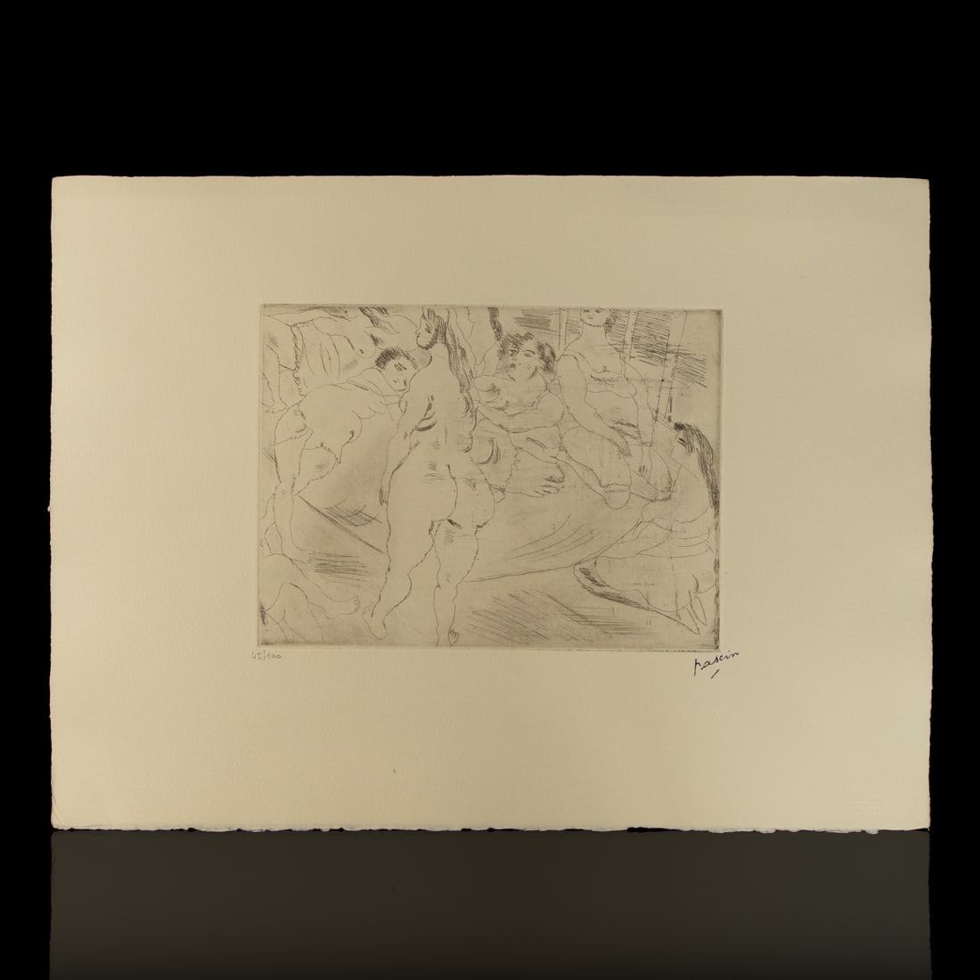 Jules Pascin "Les Amies" Limited Edition Print (65/100), 1926: Title: Jules Pascin – "Les Amies" (Friends) Limited Edition Print (65/100) – 1926. Medium: Print on Paper. Dimensions: 11" x 15". Description: This rare limited-edition print, "Les Amies" (Friend