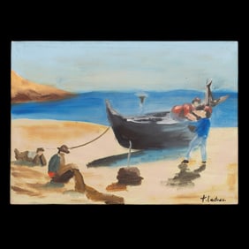Charming Oil on Canvas in the Style of Toulouse-Lautrec