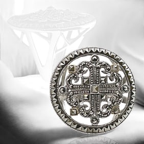 Art Deco style Marcasite Sterling Silver Ring - Size 7