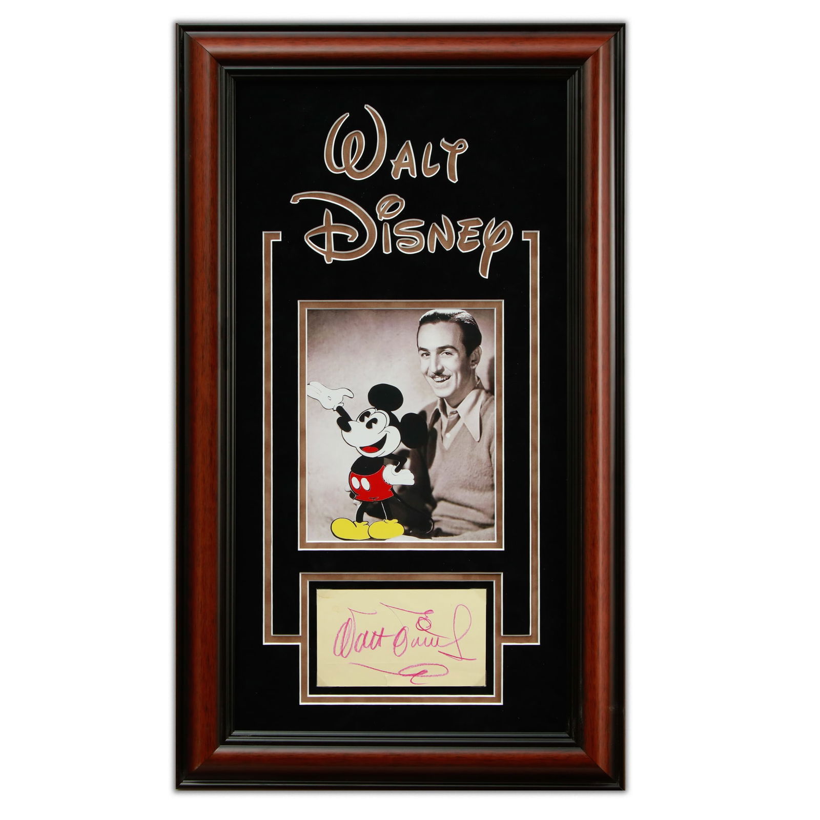 Walt Disney Signature on Document Cut – Forensically Authenticated (1 of 4)