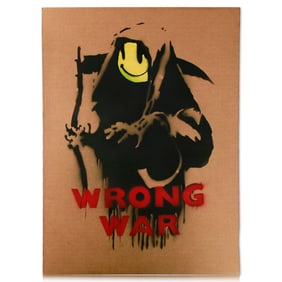 Banksy Attributed Provocative Cardboard Art