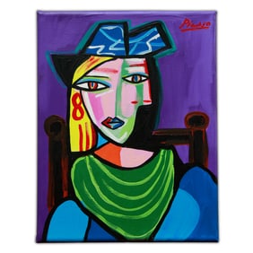 Pablo Picasso Attributed Painting – Woman Seated in a Chair