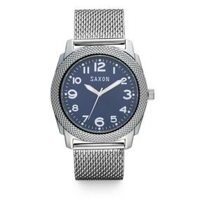 Saxon Men’s Watch – Bold Blue Design with Silver Accents