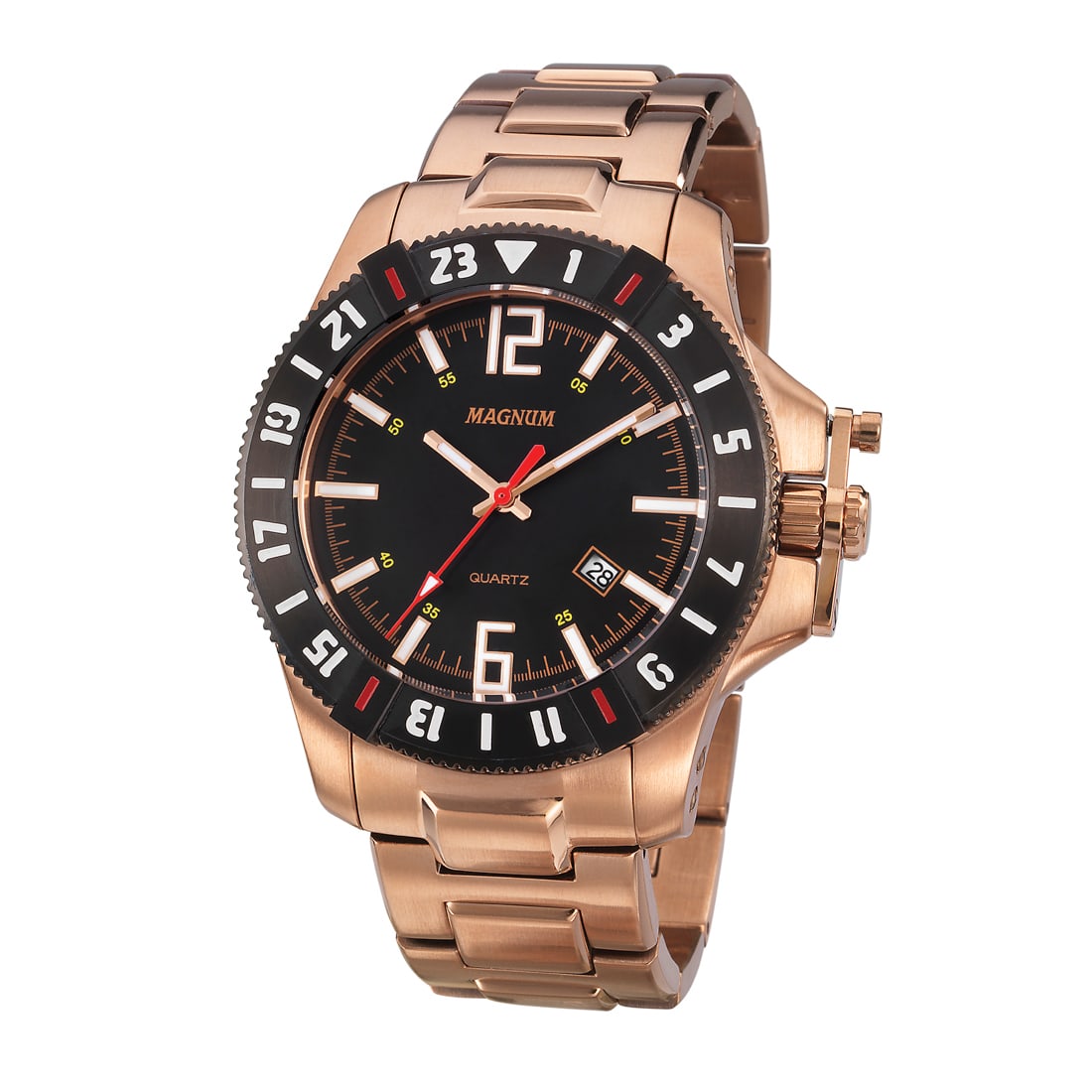 Magnum Sherman 42mm Men’s Quartz Watch – Rugged & Bold: The Magnum Sherman is a powerful statement of strength and style. Designed with a 42mm case and a 13mm thick profile, this timepiece features a 31mm dial window that enhances readability. The 3-hand q