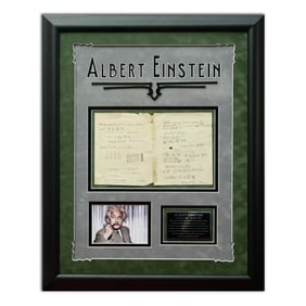 Albert Einstein Signed Handwritten Equations on Paper