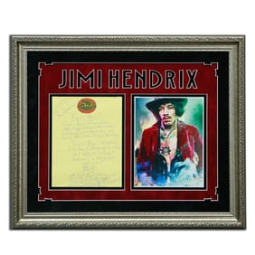 Jimi Hendrix Signed Handwritten Lyrics to "Purple Haze" on Band Stationery