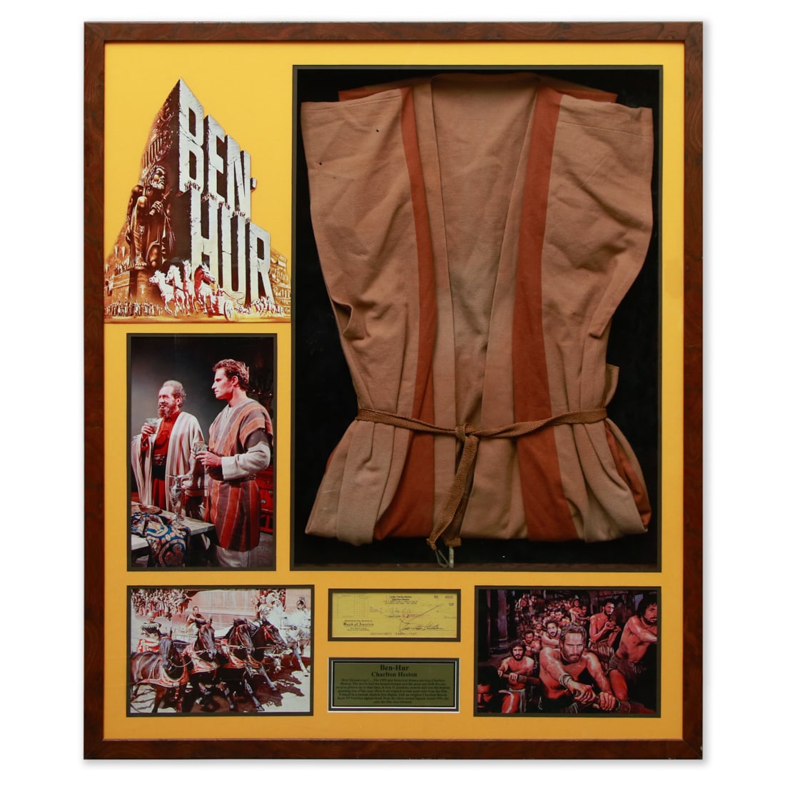 Screen-Used Robe from "Ben-Hur" with Charlton Heston Signed Check (1959) (1 of 5)
