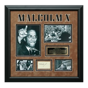 Malcolm X Signed Document Cut
