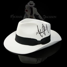 Michael Jackson Signed White Wool Fedora