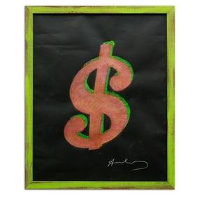 Andy Warhol Original Mixed Media Dollar Sign