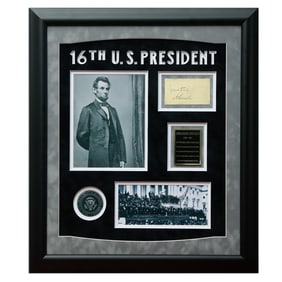 Abraham Lincoln Signed Document Cut