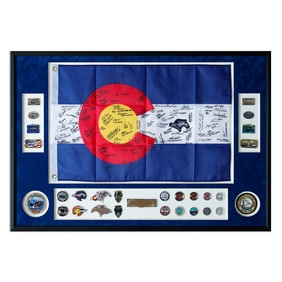 USS Colorado Commission Set – Signed Flag, Original Steel, Captain’s Dabloons & Daniel