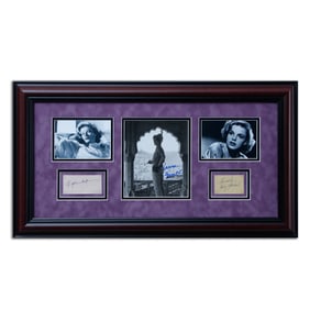 Katherin Hepburn & Judy Garland Signature Cuts & Lauren Bacall Signed Photograph