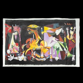 Lively and Iconic Pablo Picasso Oil Painting: "Persons and Horses Dancing"