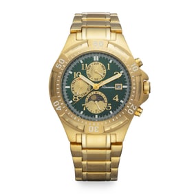 Rousseau Mens Multi-Complication Date Window; Month, Day, Moonphase, & 24 Hour Subdials; Automatic