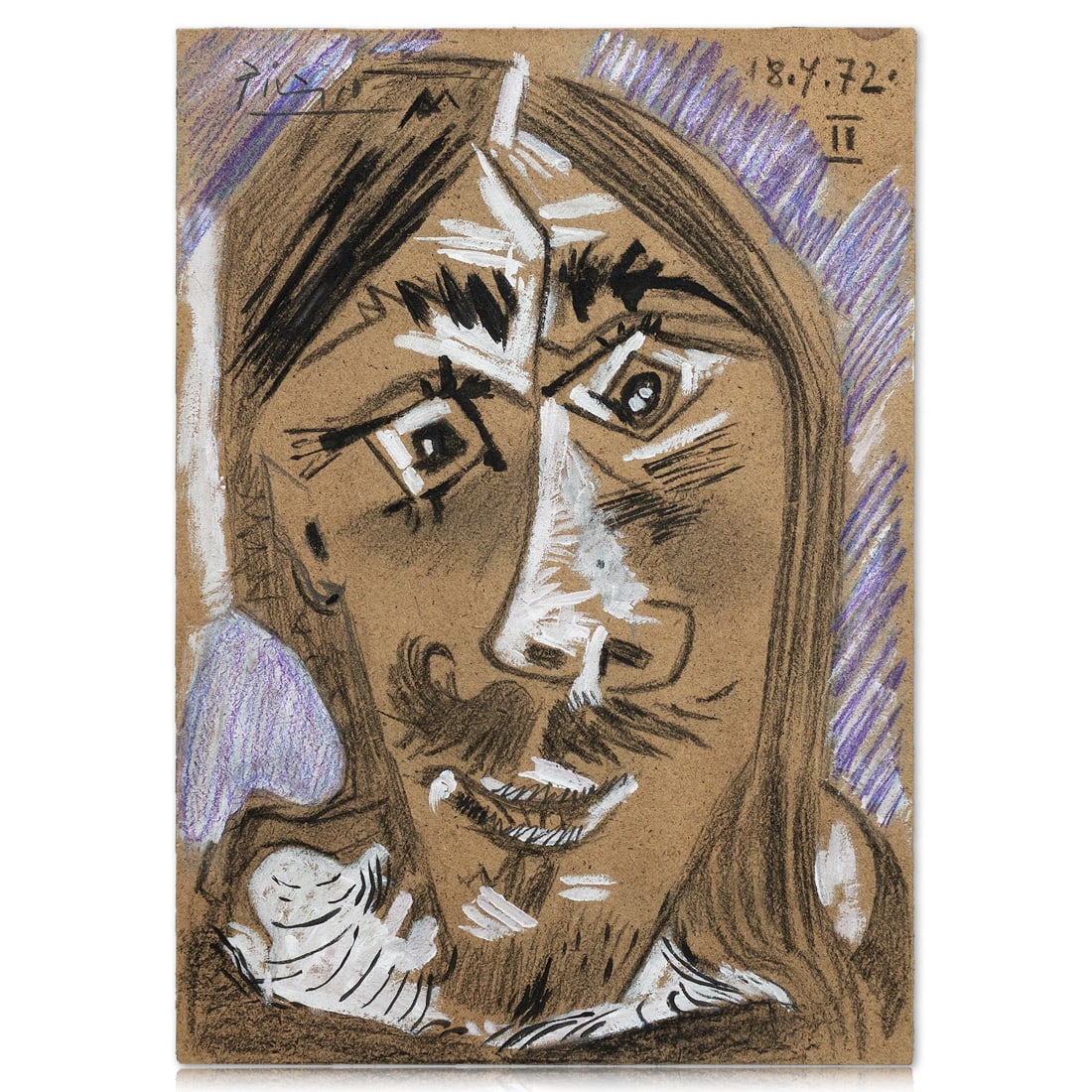 Mixed Media Masterpiece Attributed to Pablo Picasso (1972) (1 of 10)