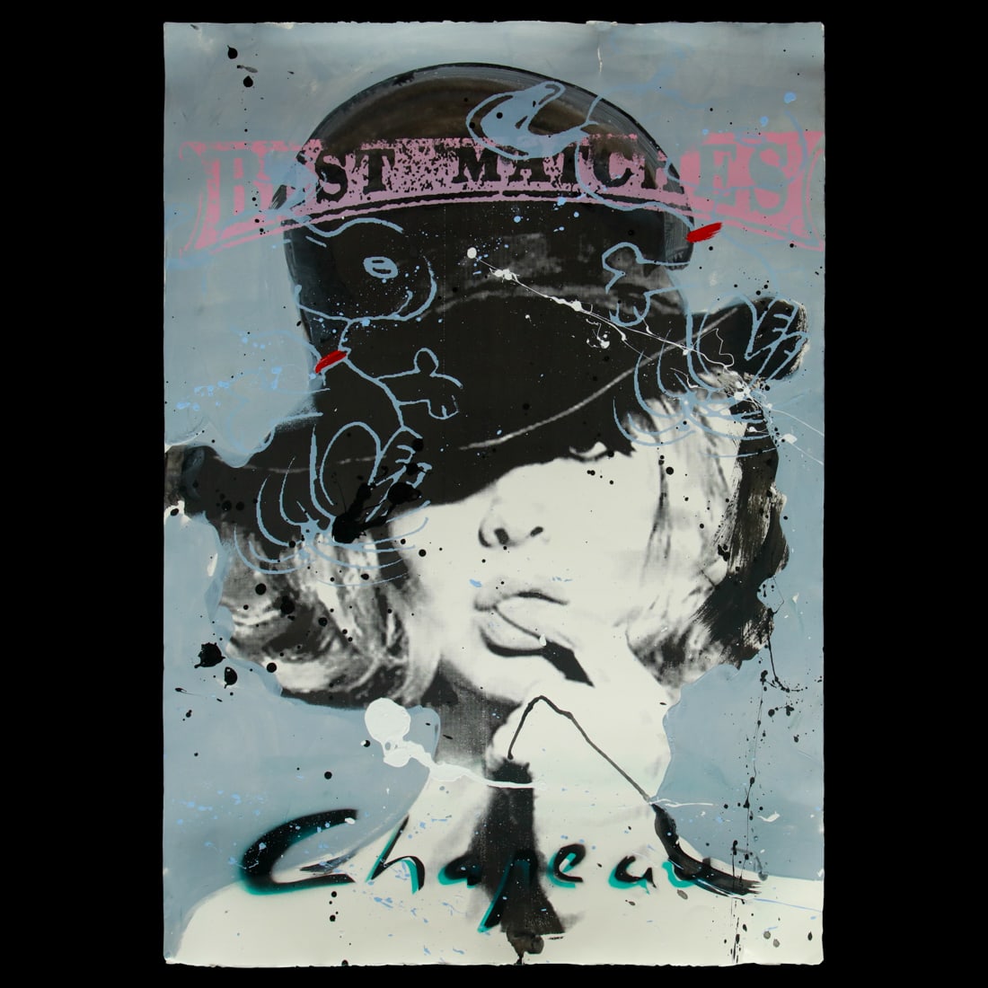 Iconic Mixed Media Artwork by "Chapeau": Title: Iconic Mixed Media Artwork: by "Chapeau" Description: We are privileged to present an extraordinary mixed media artwork by "Chapeau," an original piece that stands as a testament to the artisti