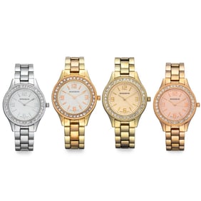 Set of 4 Ladies Rousseau Crystal Bezel Watches