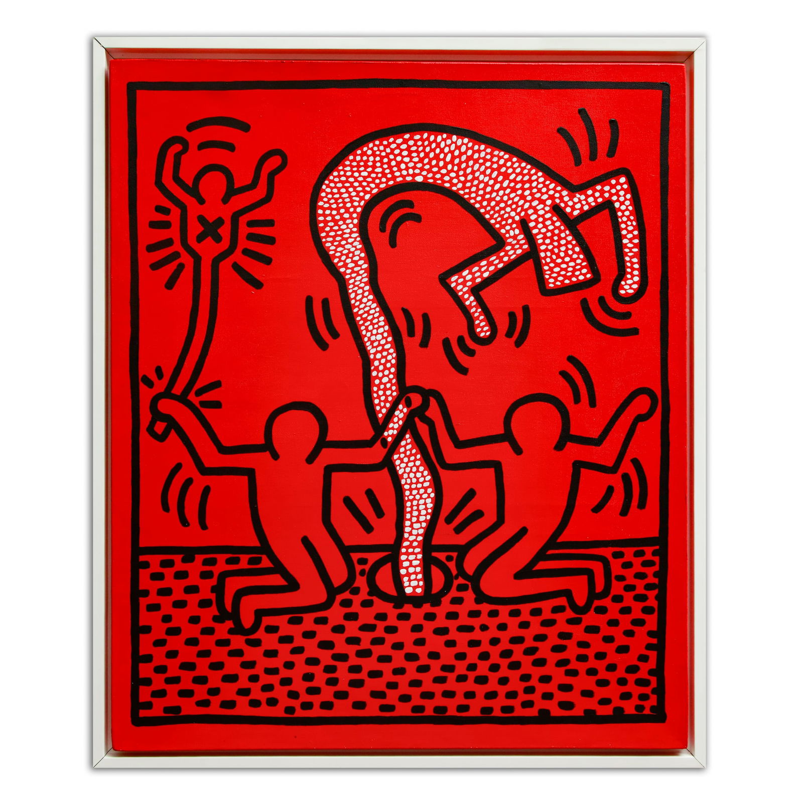 Acrylic on Canvas Attributed to Keith Haring