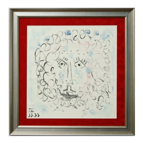 Rare Pablo Picasso Colored Drawing – An Attribution of Exquisite Exploration of Form and Color
