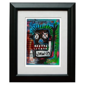 Jean Michel Basquiat 11.5 x 8.25 on Heavy Paper (Attributed & Framed)