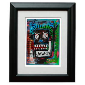 Jean Michel Basquiat 11.5 x 8.25 on Heavy Paper (Attributed & Framed) (1 of 15)