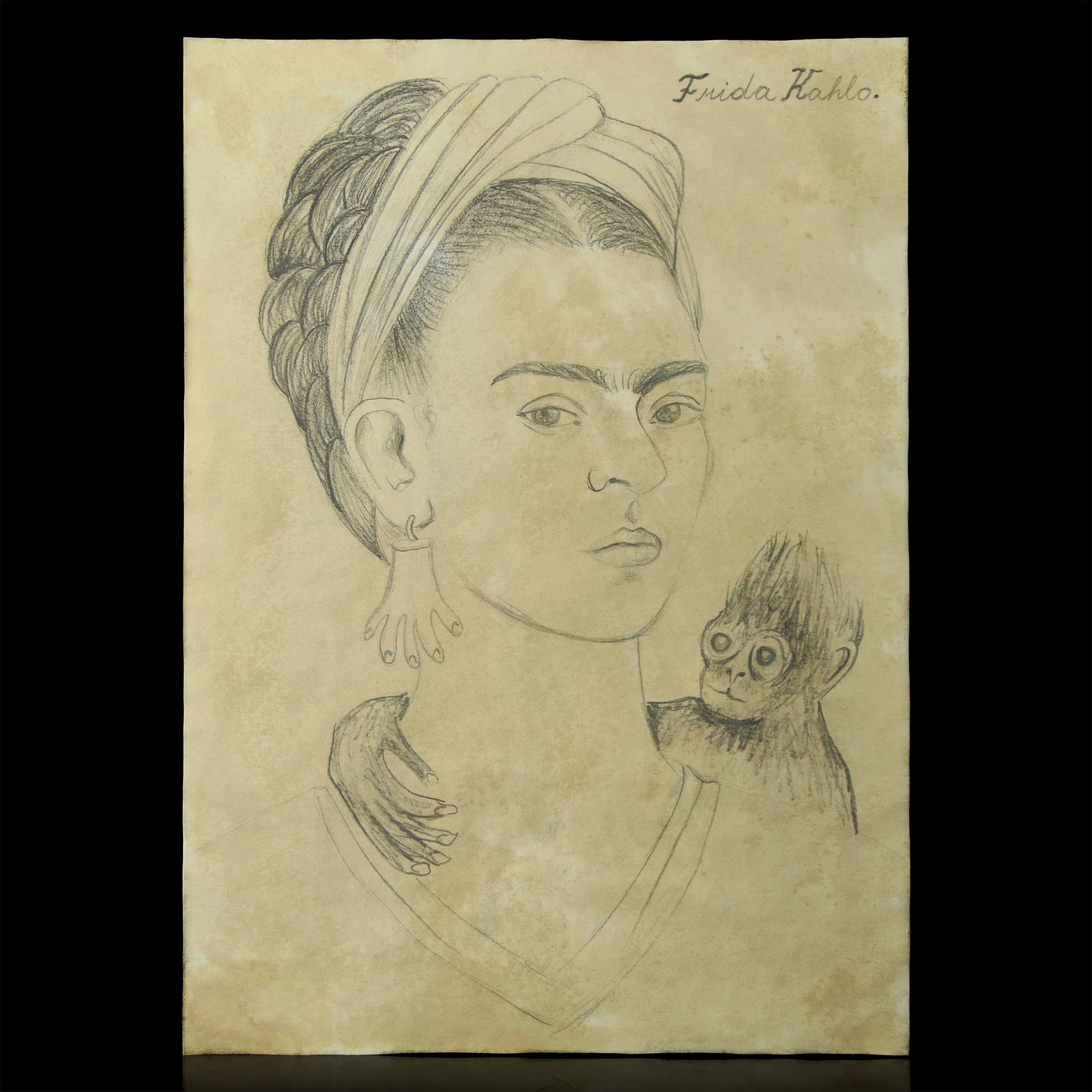 Rare Frida Kahlo Pencil Drawing (1 of 13)