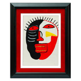 Jean Michel Basquiat Attributed Oilstick on Paper 17" x 12" Dated 1982 (1 of 11)