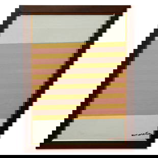 Agnes Martin - Minimalist Attributed Painting on Board: Description: Attributed to Agnes Martin - Minimalist Painting on Board We are privileged to showcase a minimalist painting attributed to Agnes Martin, a seminal figure in American art renowned for her