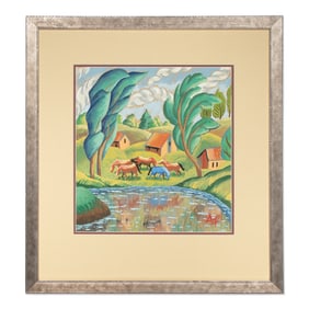 Otto Dix Countryside Landscape Attributed Painting