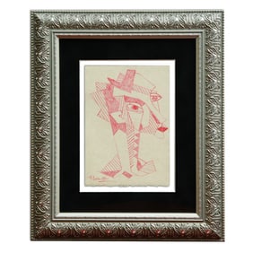 Roy Lichtenstein Attributed Crayon Drawing: A Unique Exploration in Cubism