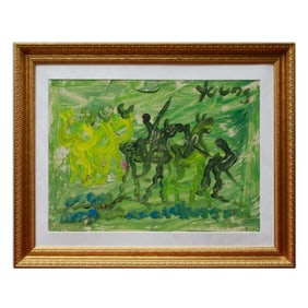 Purvis Young Attributed Outsider Art with Don Quixote Theme