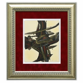 Hans Hartung Painting: Attributed Vivid Abstract Expression