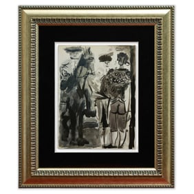 Framed Watercolor Attributed to Pablo Picasso