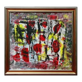Norman Lewis - Attributed Abstract Painting on Board