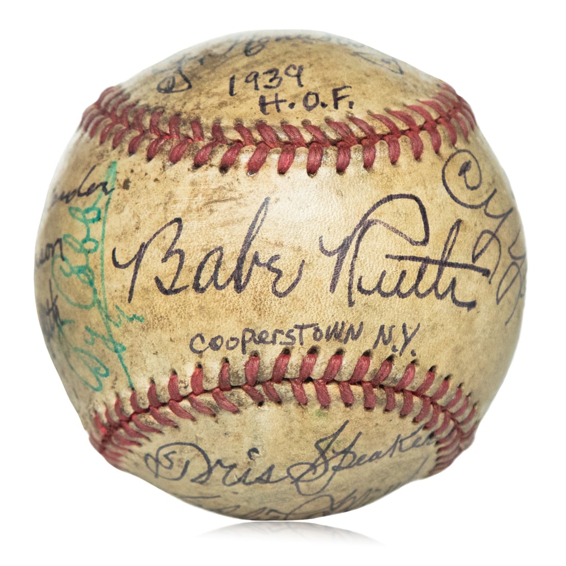 1939 Hall of Fame Induction Signed Baseball with 15 Signatures (1 of 6)