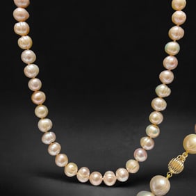 14K Gold Classic Pearl Necklace – 17"