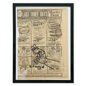 Keith Haring Marker Art on Daily News Advertisement, January 19, 1984