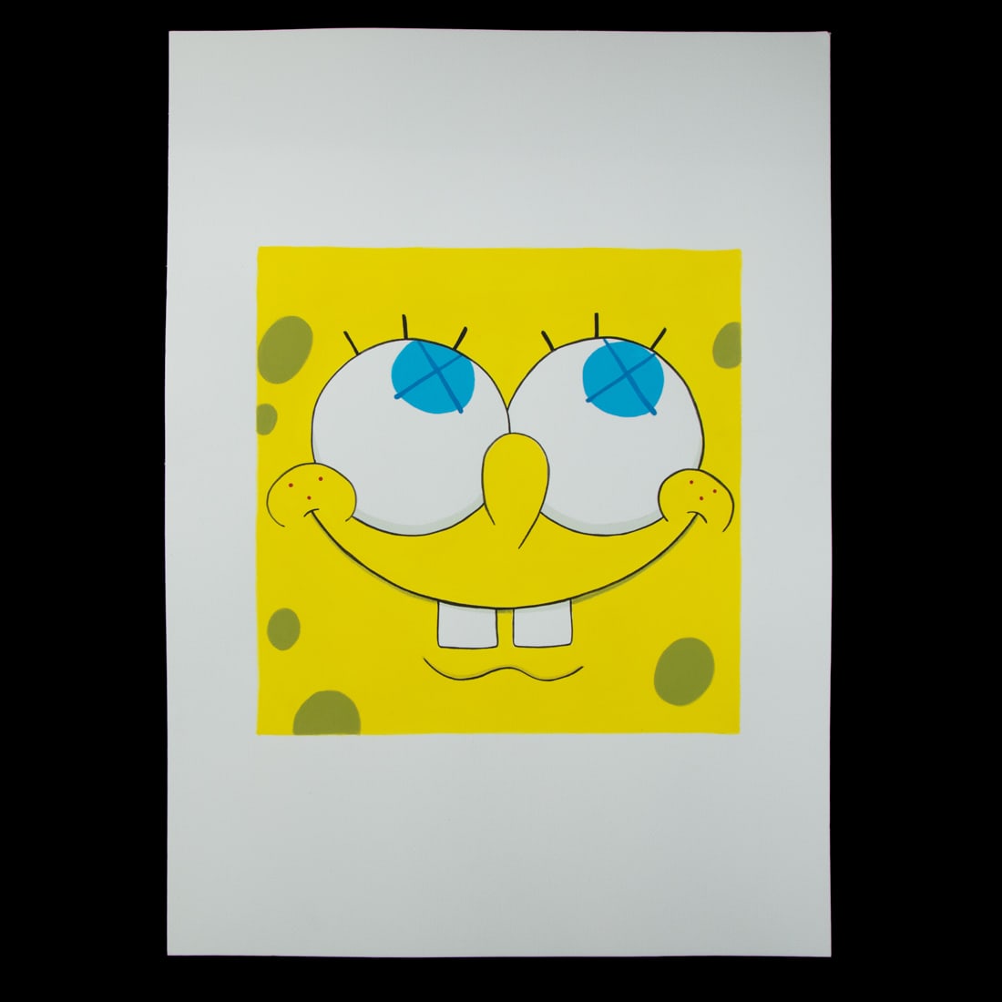KAWS Painting – Spongebob Face with Iconic X Eyes (1 of 3)