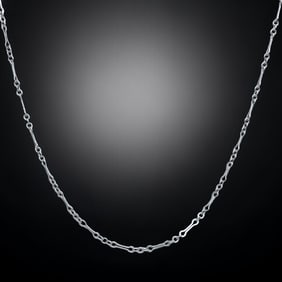 23.75" Sterling Silver Chain with Bar Link Design