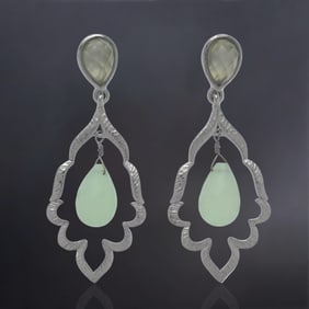Regal Sterling Silver Chalcedony Dangle Earrings