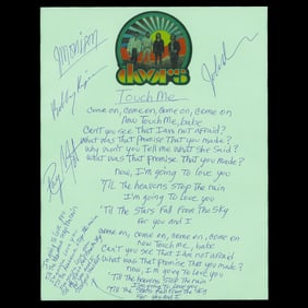 The Doors Signed Handwritten Lyrics, "Touch Me"