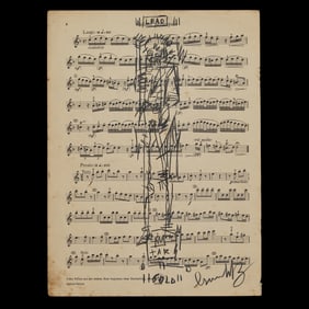 Jean-Michel Basquiat Attributed Charcoal Pencil Drawing